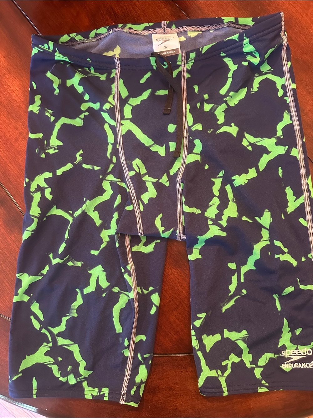 Speedo Endurance + Navy and Green Swim Jammers